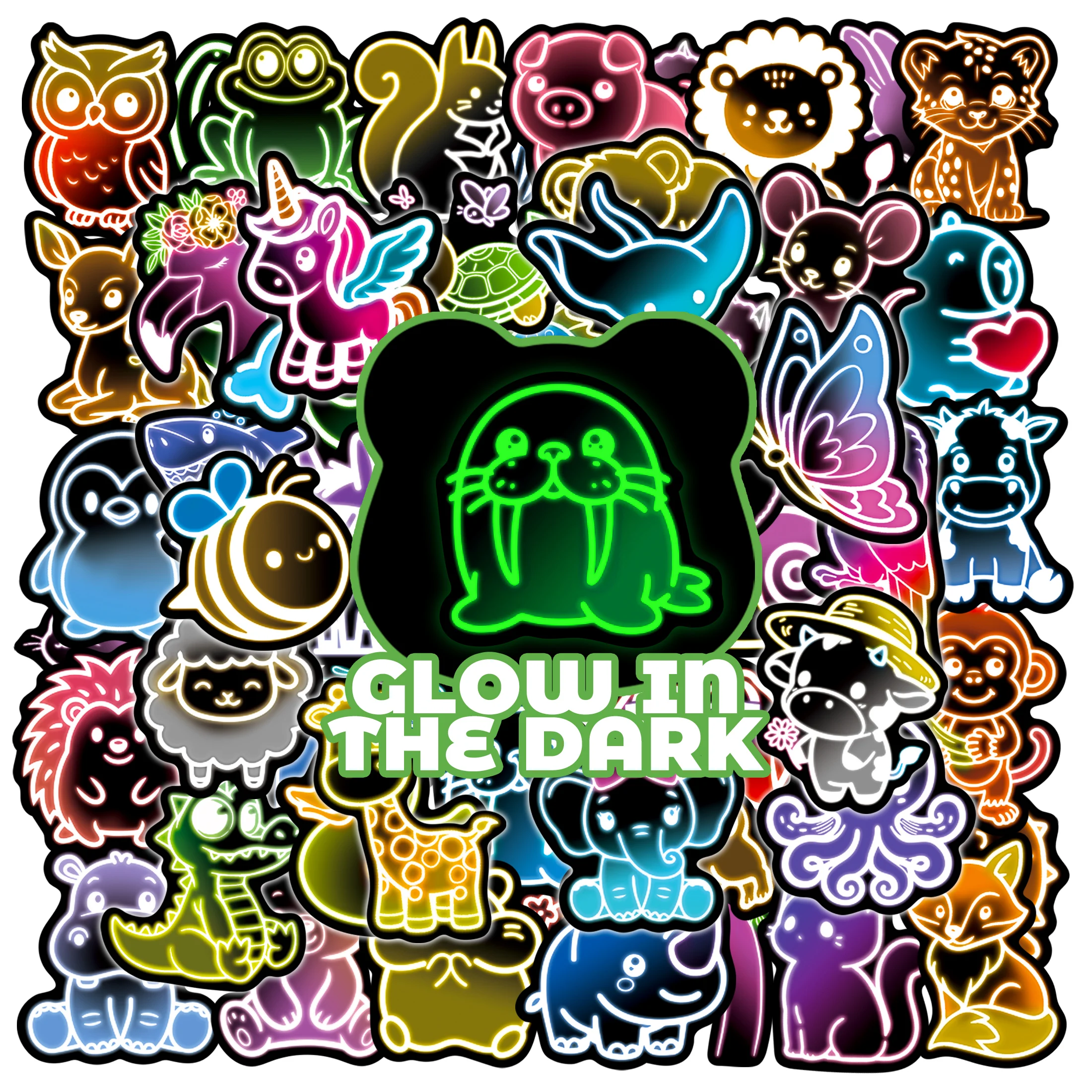 Glow in the Dark Neon Forest Waterproof Animal Stickers - Cute Luminous Vinyl Decals for Kids & Animal Lovers
Glow in the Dark Neon Forest Waterproof Animal Stickers - Cute Luminous Vinyl Decals for Kids & Animal Lovers