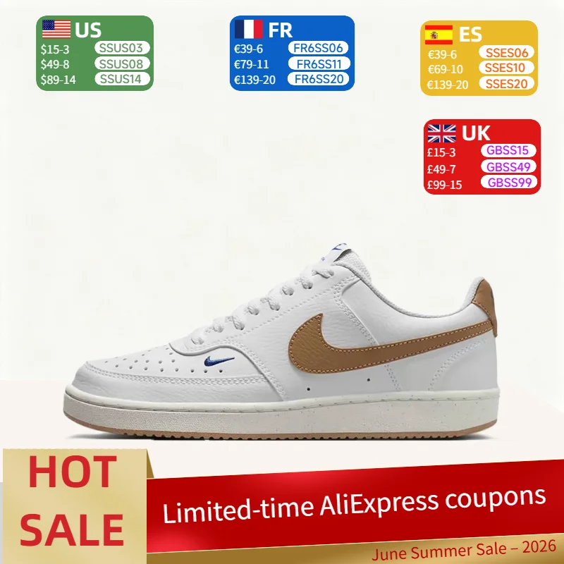 Nike Court Vision Low Retro Fashion Durable Breathable Athletic Casual Low-Top Sneakers Women's White Brown FV9952-102
Nike Court Vision Low Retro Fashion Durable Breathable Athletic Casual Low-Top Sneakers Women's White Brown FV9952-102