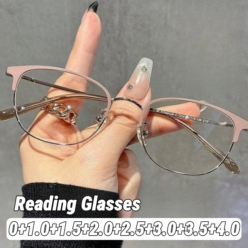 2026 New Women's INS Style Metal Half-Frame Presbyopia Glasses Stylish Oval Small-Frame HD Blue Light Blocking Reading Glasses
2026 New Women's INS Style Metal Half-Frame Presbyopia Glasses Stylish Oval Small-Frame HD Blue Light Blocking Reading Glasses