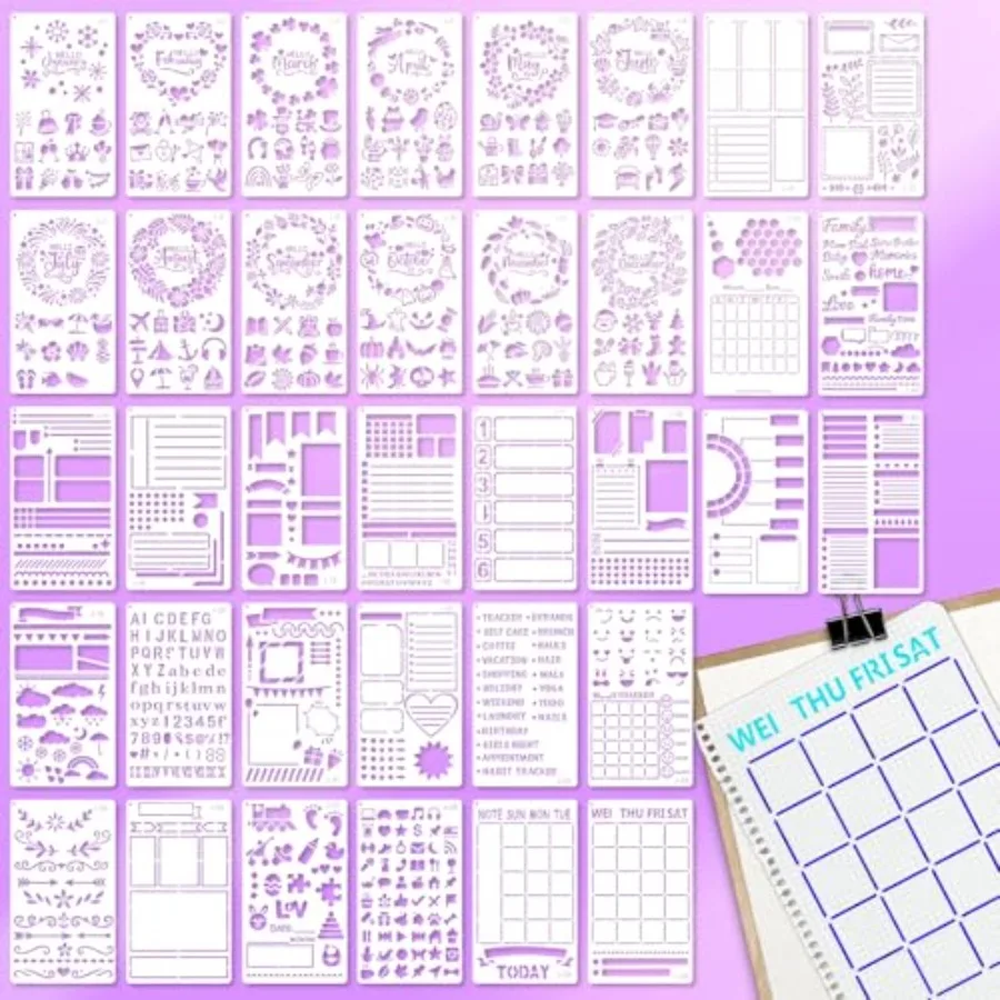 36 PCS Journal Diary Stencils, Planner Stencils for Junk Journal Notebook Diary Scrapbooking DIY Supplie Drawing Template Journ
36 PCS Journal Diary Stencils, Planner Stencils for Junk Journal Notebook Diary Scrapbooking DIY Supplie Drawing Template Journ
