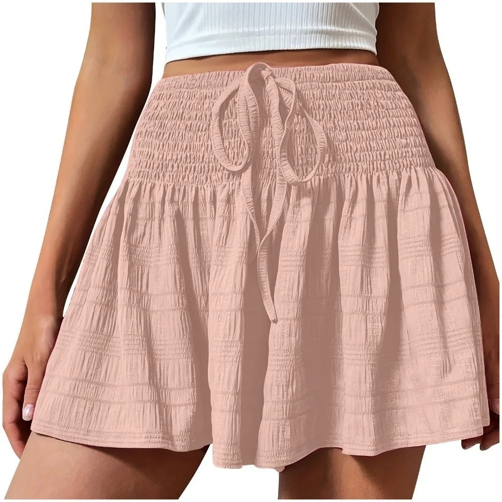 Casual Drawstring Women's Short Lace Up Loose Sports Shorts Skirt Pleated High Waisted Beach Short Holiday
Casual Drawstring Women's Short Lace Up Loose Sports Shorts Skirt Pleated High Waisted Beach Short Holiday