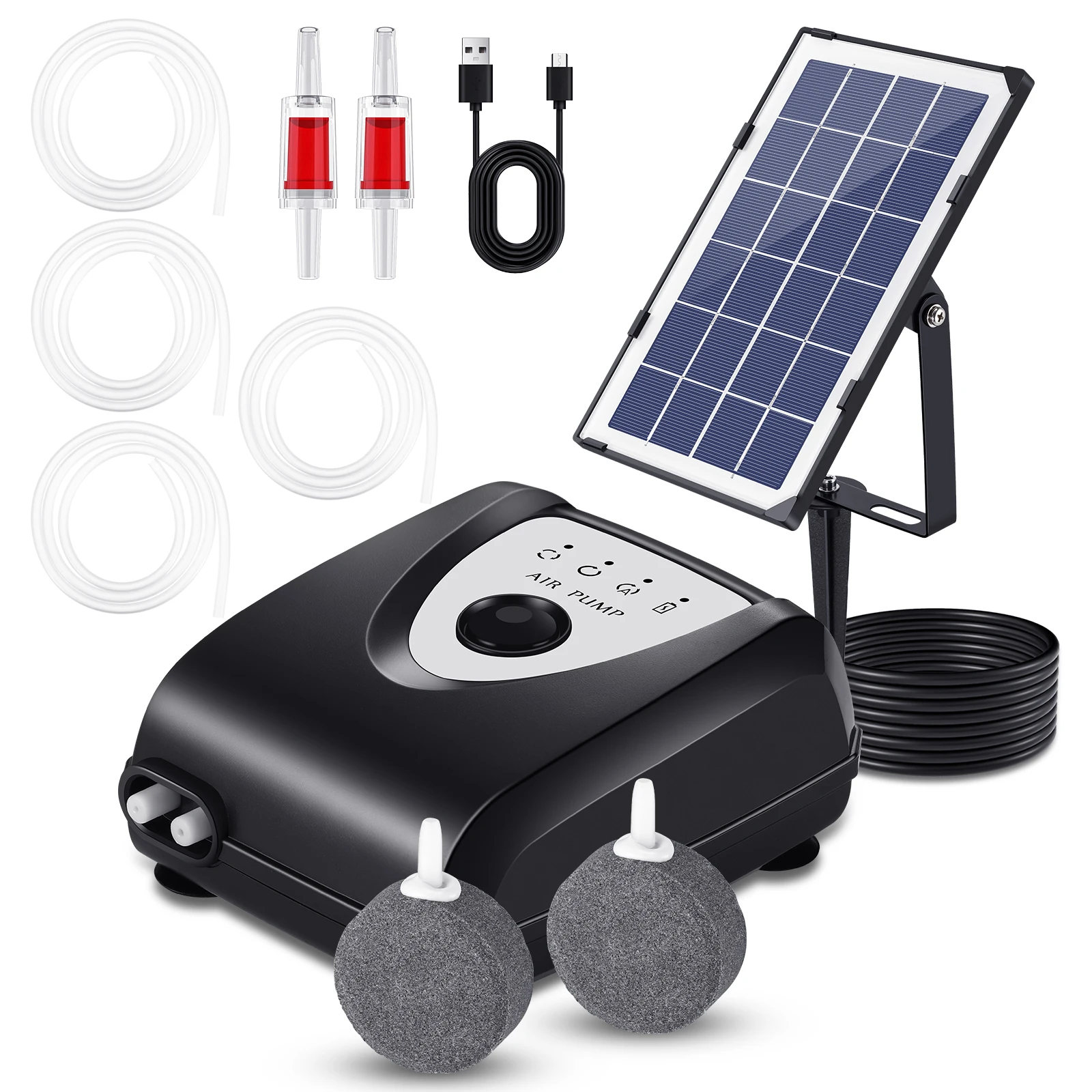 Solar Air Pump Fish Tank Oxygenator With Dual Aquarium Pipe Air Bubble Stone Pond Oxygen Pump Aerator For Fishing Pool Garden
Solar Air Pump Fish Tank Oxygenator With Dual Aquarium Pipe Air Bubble Stone Pond Oxygen Pump Aerator For Fishing Pool Garden