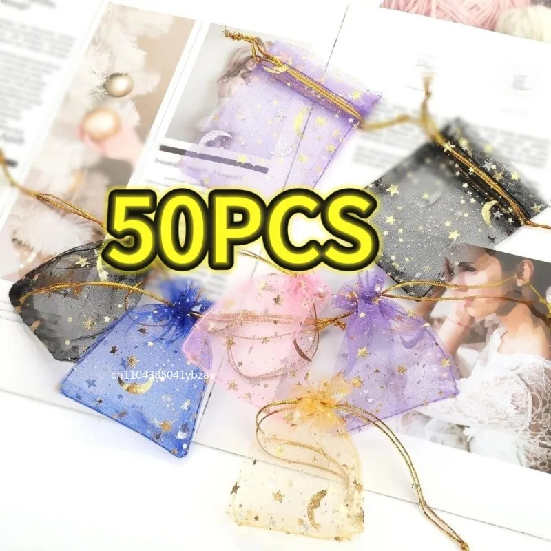 50PCS Moon Stars Drawstring Organza Bags Jewelry Gift Bags Pouches Gold Star Organza Favor Pouches for Christmas Wedding
50PCS Moon Stars Drawstring Organza Bags Jewelry Gift Bags Pouches Gold Star Organza Favor Pouches for Christmas Wedding