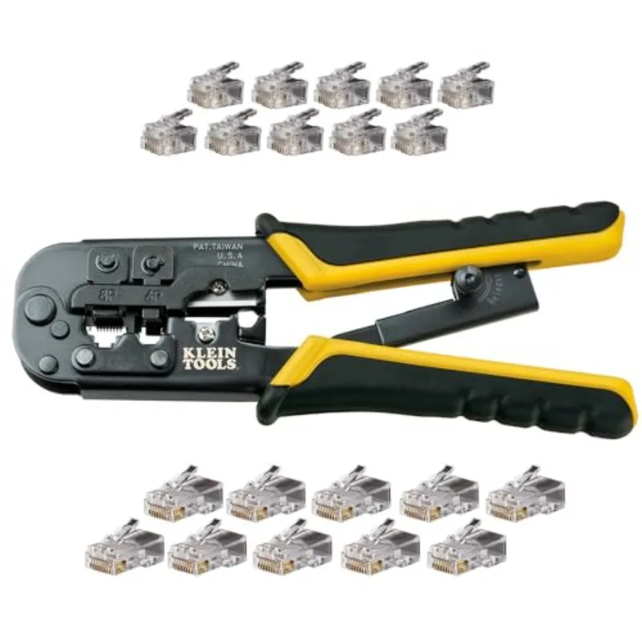 VDV226-817 Modular Installation Kit, Ratcheting Crimper/Stripper, RJ11/RJ45 Plugs, CAT5e Connector, for Voice/Data/Video
VDV226-817 Modular Installation Kit, Ratcheting Crimper/Stripper, RJ11/RJ45 Plugs, CAT5e Connector, for Voice/Data/Video