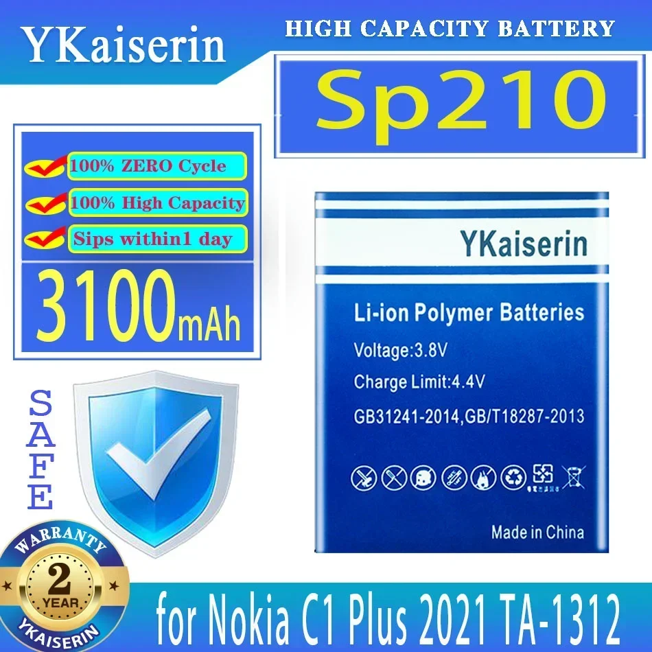 YKaiserin 3100mAh Replacement Battery Sp210 for Nokia C1 Plus C1Plus 2021 TA-1312 Mobile Phone Batteries
YKaiserin 3100mAh Replacement Battery Sp210 for Nokia C1 Plus C1Plus 2021 TA-1312 Mobile Phone Batteries
