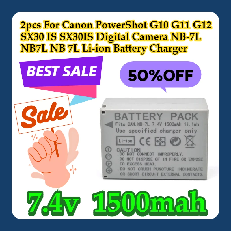 2pcs For Canon PowerShot G10 G11 G12 SX30 IS SX30IS Digital Camera NB-7L NB7L NB 7L Li-ion Battery Charger
2pcs For Canon PowerShot G10 G11 G12 SX30 IS SX30IS Digital Camera NB-7L NB7L NB 7L Li-ion Battery Charger