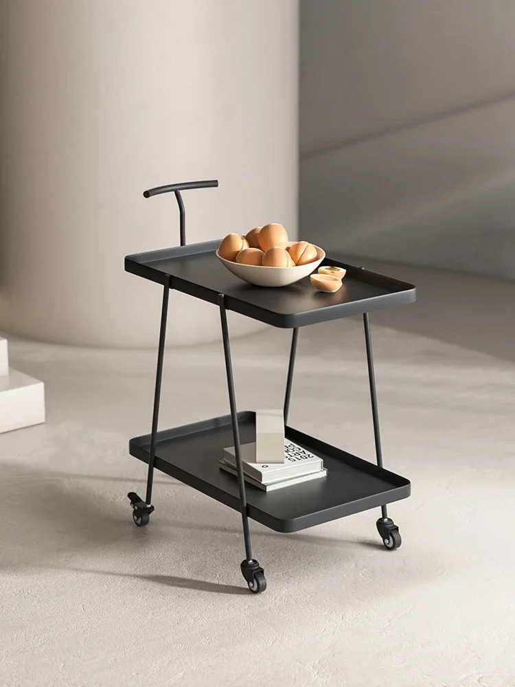 Modern simple shelf small coffee table minimalist double-layer wheeled trolley storage side table
Modern simple shelf small coffee table minimalist double-layer wheeled trolley storage side table