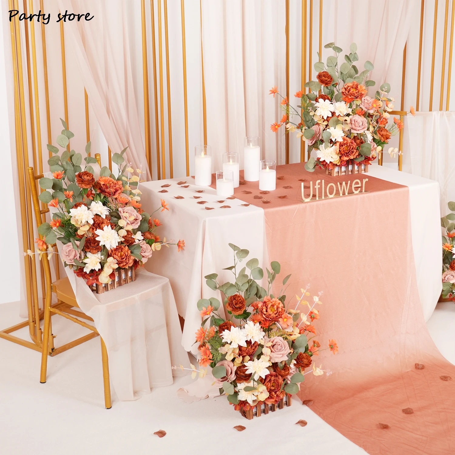Uflower Orange White Chrysanthemum Rose Greenery Fence With Flower Wedding Event Floral Supplies Home Table Garden Decoration
Uflower Orange White Chrysanthemum Rose Greenery Fence With Flower Wedding Event Floral Supplies Home Table Garden Decoration