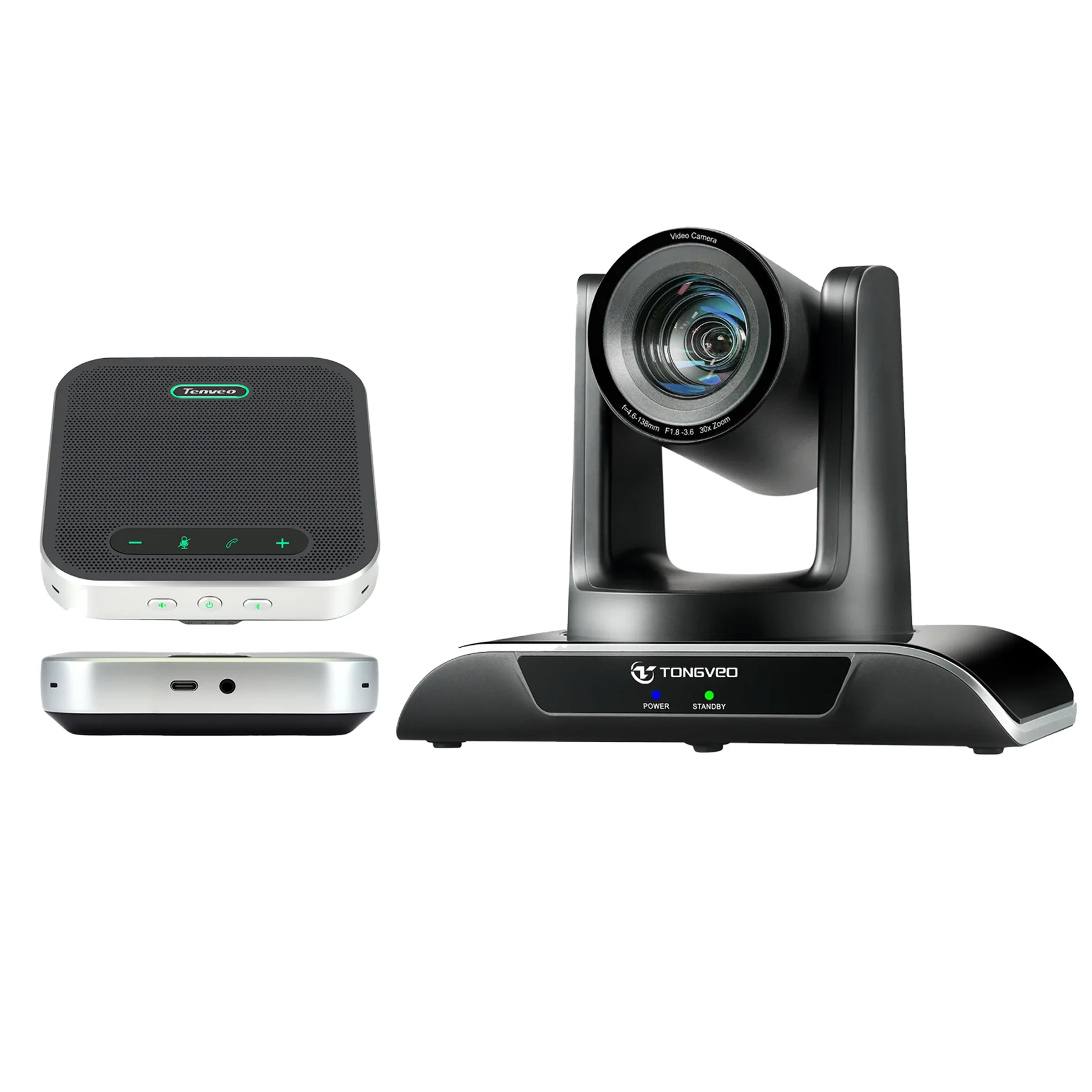 TONGVEO 30x Optical Zoom PTZ Camera and 4 Build-in Mics Speakerphone for Live Streaming and Medium Conference Room
TONGVEO 30x Optical Zoom PTZ Camera and 4 Build-in Mics Speakerphone for Live Streaming and Medium Conference Room