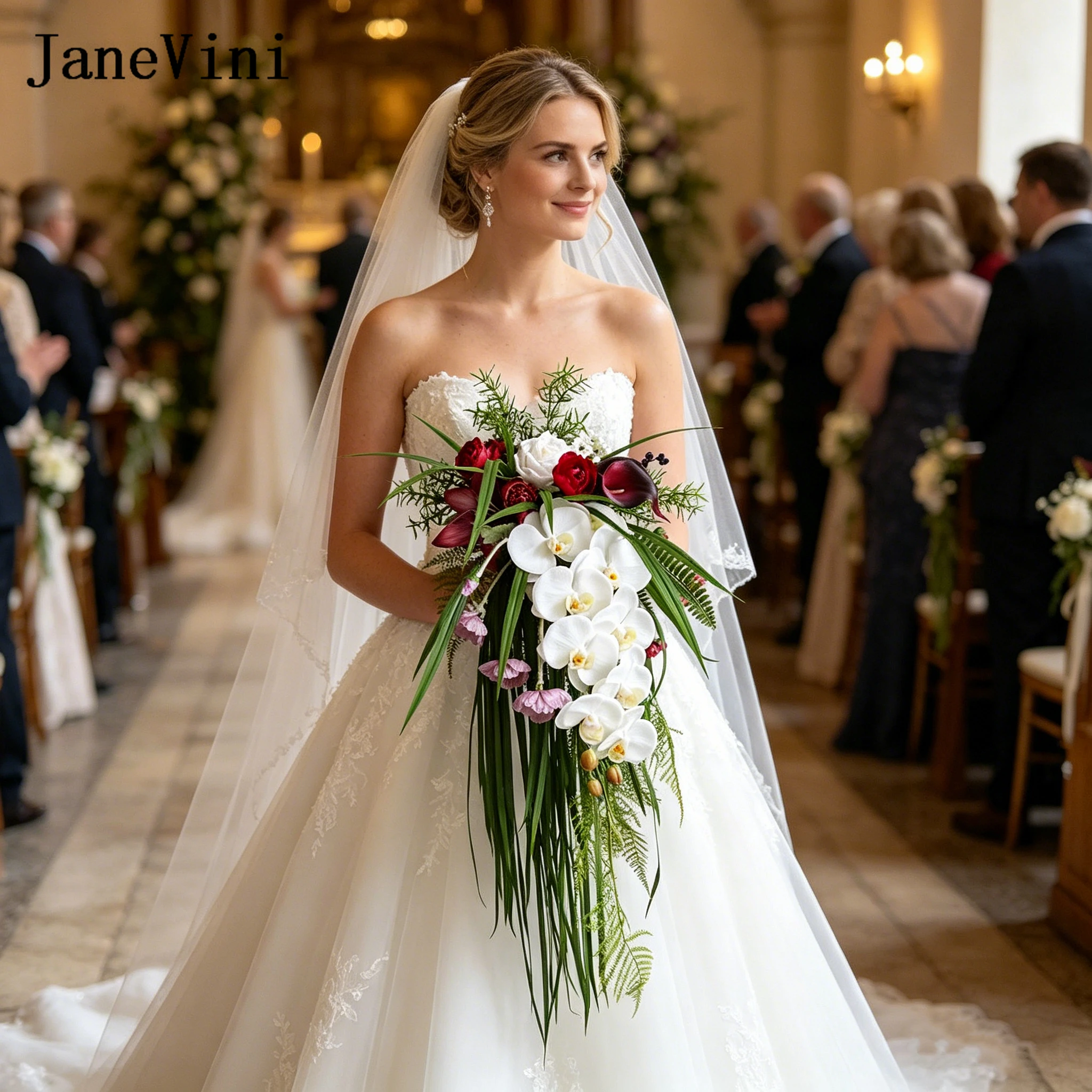 JaneVini European Style Waterfall Bridal Bouquets Wedding Aritifical White Moth Orchid Cascading Bride Holding Flower Ramo Novia
JaneVini European Style Waterfall Bridal Bouquets Wedding Aritifical White Moth Orchid Cascading Bride Holding Flower Ramo Novia