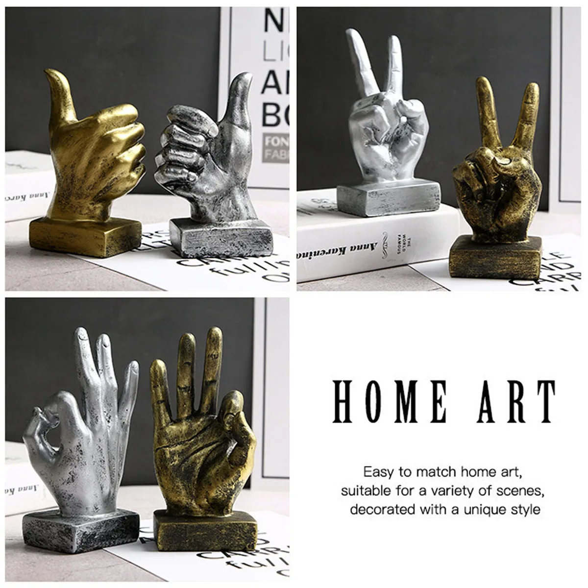 Hand Gesture Statues, Modern Art Sculpture Personalized Hand Figurine Ornament, Home Decoration for Wedding Office Desktop Gifts
Hand Gesture Statues, Modern Art Sculpture Personalized Hand Figurine Ornament, Home Decoration for Wedding Office Desktop Gifts