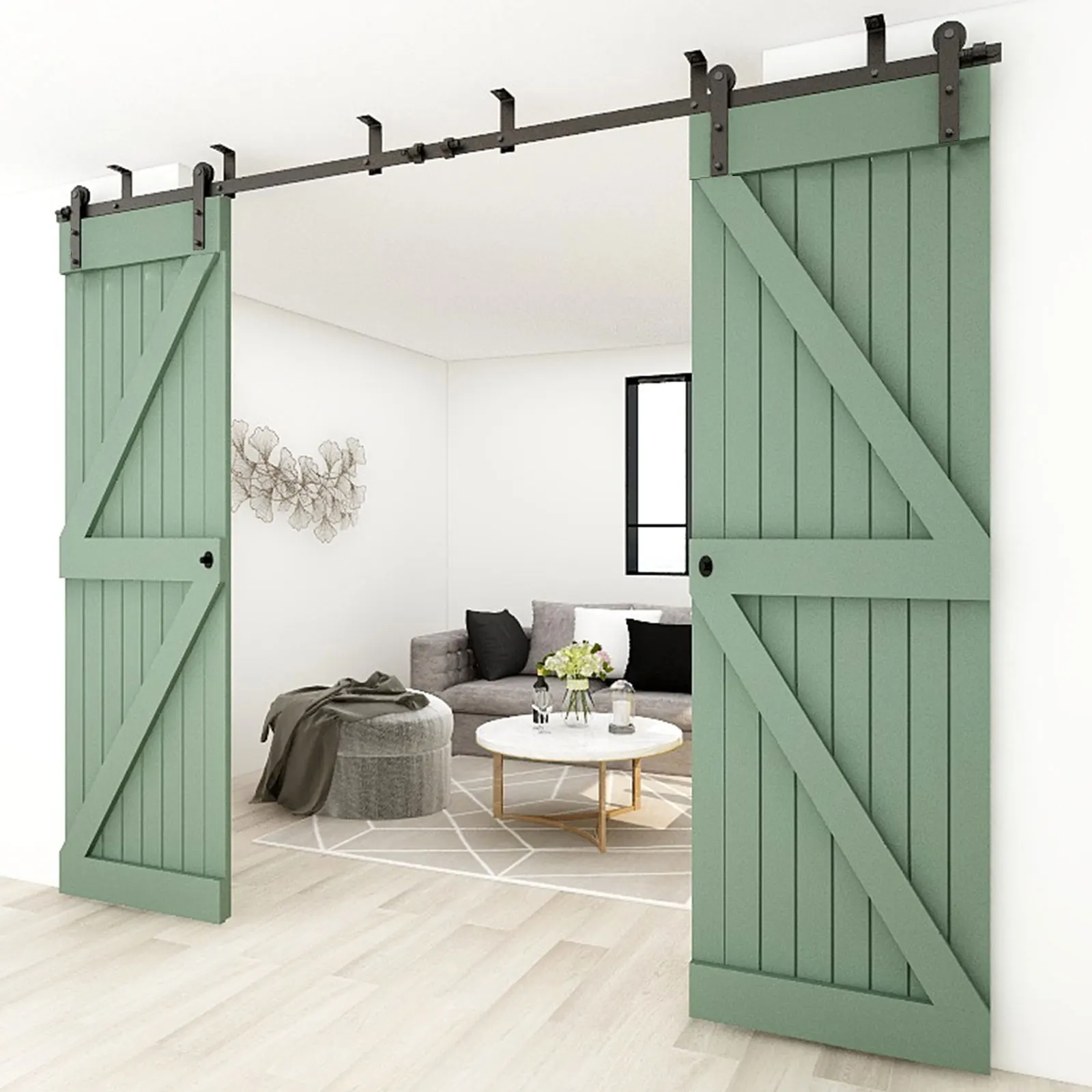 CCJH Sliding Barn Door Hardware Kit Ceiling Mount Sliding Door Track Accessory Kit Double Sliding Interior Door I Shape
CCJH Sliding Barn Door Hardware Kit Ceiling Mount Sliding Door Track Accessory Kit Double Sliding Interior Door I Shape