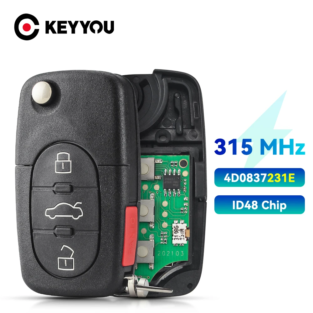 KEYYOU 4D0837231E 315 МГц ID48 откидной дистанционный ключ от автомобиля для Audi A4 A6 A8 TT 1997-2003 4D0 837 231 E складные ключи управления 4 кнопки
KEYYOU 4D0837231E 315 МГц ID48 откидной дистанционный ключ от автомобиля для Audi A4 A6 A8 TT 1997-2003 4D0 837 231 E складные ключи управления 4 кнопки