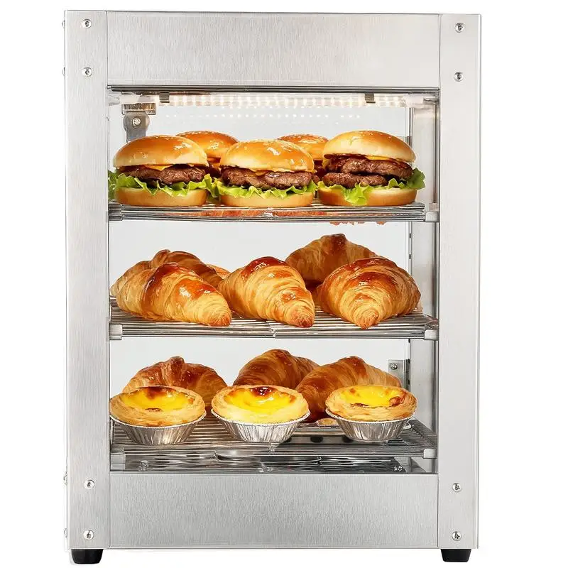 3-Tier Commercial Food Warmer Display, 800W Food Display Warmer with LED Light, Adjustable Shelf and Stainless Steel Frame, 86℉~185℉ Air Heating, 34L for Hamburger, Pizza, Bread, Fried Chicken
3-Tier Commercial Food Warmer Display, 800W Food Display Warmer with LED Light, Adjustable Shelf and Stainless Steel Frame, 86℉~185℉ Air Heating, 34L for Hamburger, Pizza, Bread, Fried Chicken