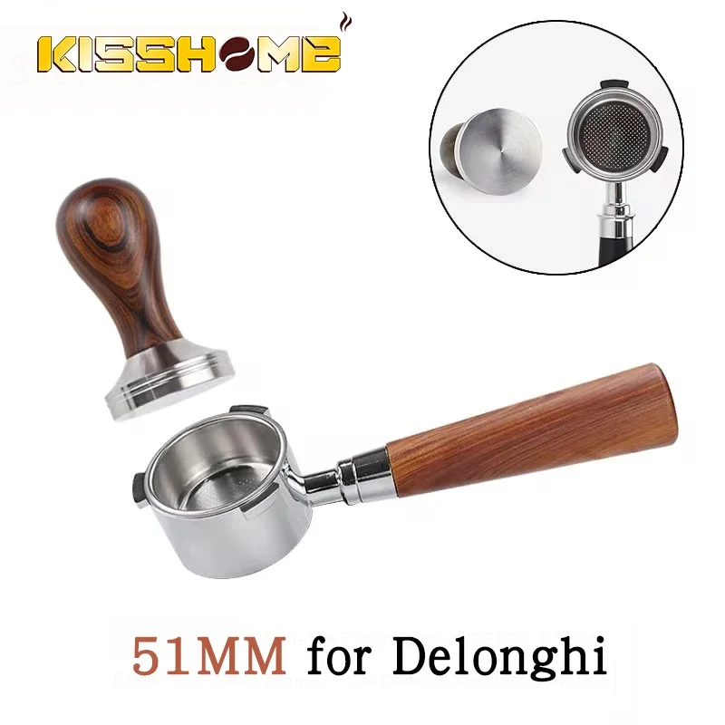 51MM Coffee Bottomless Portafilter With 2-Cups Filter Basket For Delonghi EC680 EC685 Barista Espresso Machine Accessories Tool
51MM Coffee Bottomless Portafilter With 2-Cups Filter Basket For Delonghi EC680 EC685 Barista Espresso Machine Accessories Tool