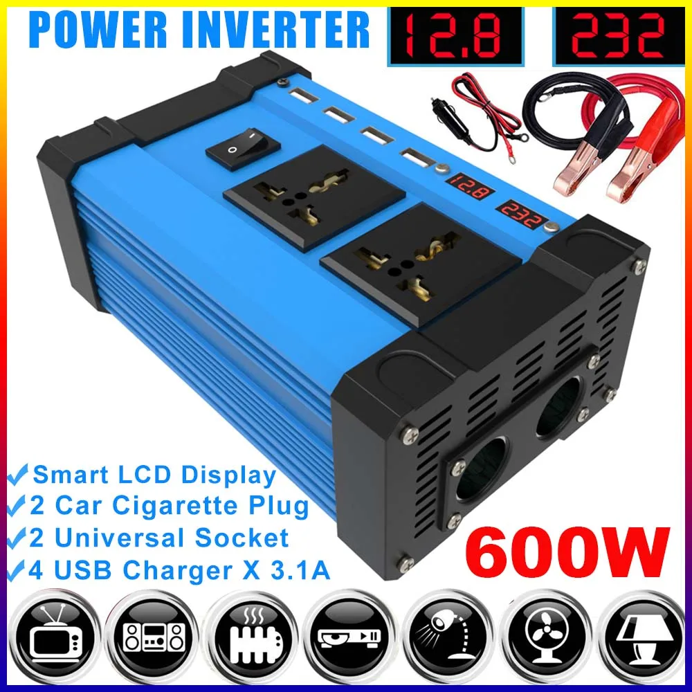 600W 12V To 110V 220V Car Power Sine Wave Inverter 12 110 220 230V DC To AC Solar Converter Transformer 300W 50Hz 60Hz 40000W
600W 12V To 110V 220V Car Power Sine Wave Inverter 12 110 220 230V DC To AC Solar Converter Transformer 300W 50Hz 60Hz 40000W