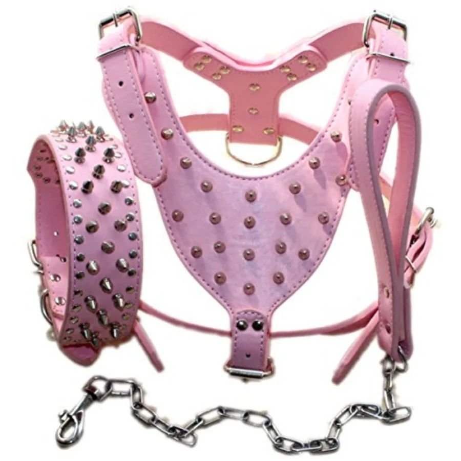 eather Spiked Studded ediu and arge Dog Coars, Harnesses and Chain eashes 3Pcs atching Set for Pit Bu, astiff, Boxer, Bu Terrie
eather Spiked Studded ediu and arge Dog Coars, Harnesses and Chain eashes 3Pcs atching Set for Pit Bu, astiff, Boxer, Bu Terrie