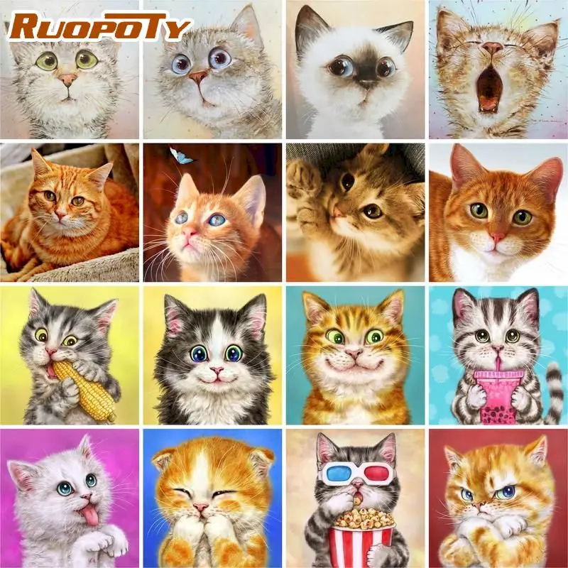 RUOPOTY Cute Cats Animal Painting By Numbers For Adults Kids HandPainted 40x50cm Frame On Canvas Home Living Room Decor Diy Gift
RUOPOTY Cute Cats Animal Painting By Numbers For Adults Kids HandPainted 40x50cm Frame On Canvas Home Living Room Decor Diy Gift