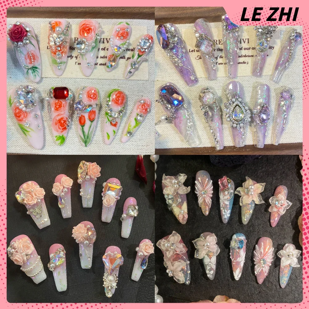 10Pcs High Quality Long Stiletto Coffin Fake Nail Y2K Glitter Diamond Metal Butterfly Chain Pearl Flowers Wearable Handmade Nail
10Pcs High Quality Long Stiletto Coffin Fake Nail Y2K Glitter Diamond Metal Butterfly Chain Pearl Flowers Wearable Handmade Nail