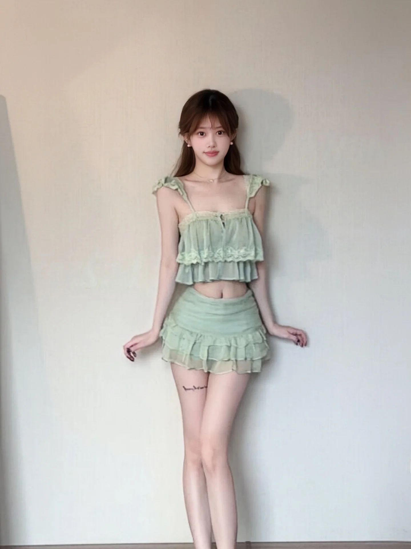 Summer Vacation Style Green Lace Crop Top And A-Line Skirt Two-Piece Set Women's Fashion Short Length Breathable Mesh Ou...
Summer Vacation Style Green Lace Crop Top And A-Line Skirt Two-Piece Set Women's Fashion Short Length Breathable Mesh Ou...