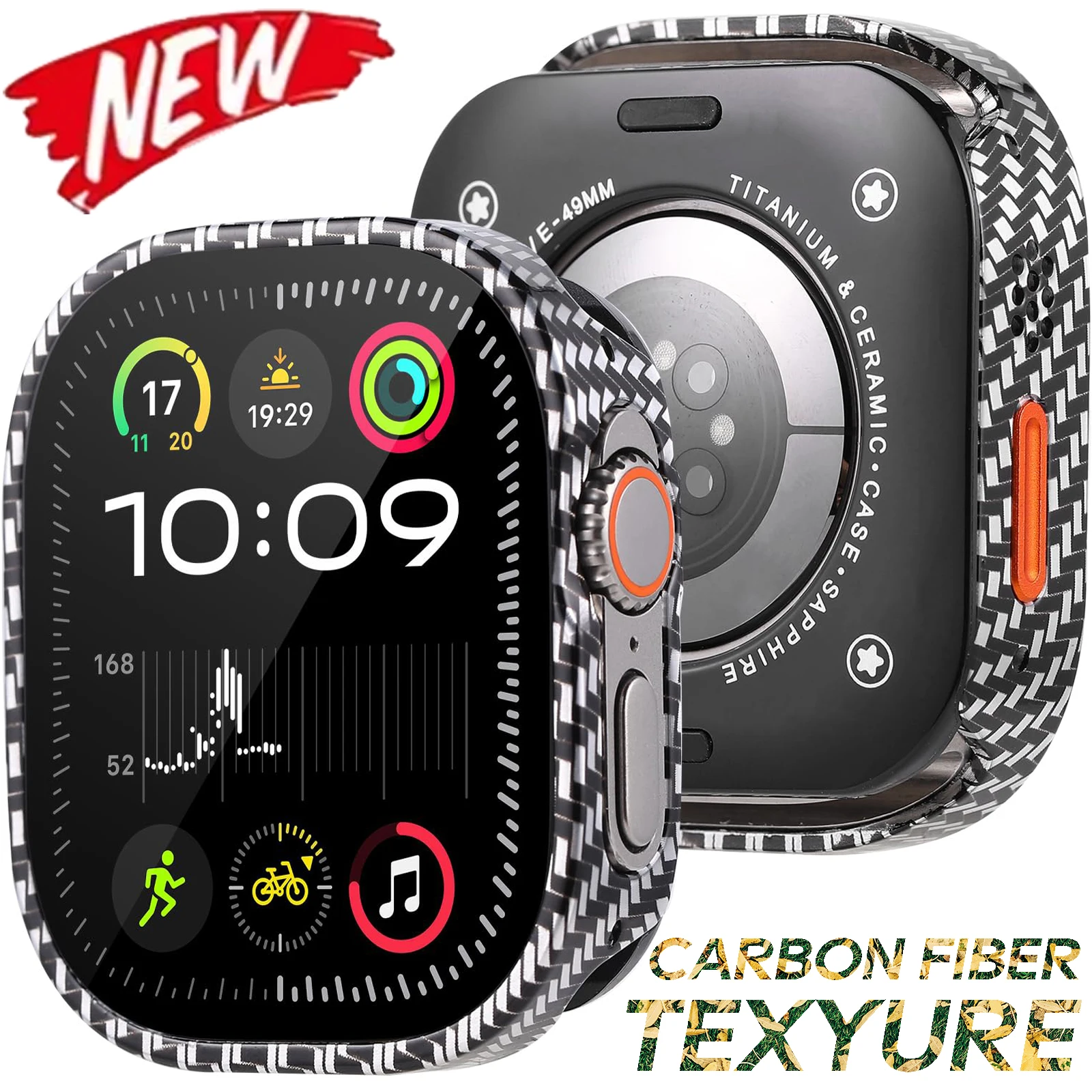 Металлический чехол для Apple Watch Ultra 3 2 1 49 мм с текстурой углеродного волокна, защитный чехол для Iwatch Series 11 10 46 мм 9 8 7 45 мм
Металлический чехол для Apple Watch Ultra 3 2 1 49 мм с текстурой углеродного волокна, защитный чехол для Iwatch Series 11 10 46 мм 9 8 7 45 мм