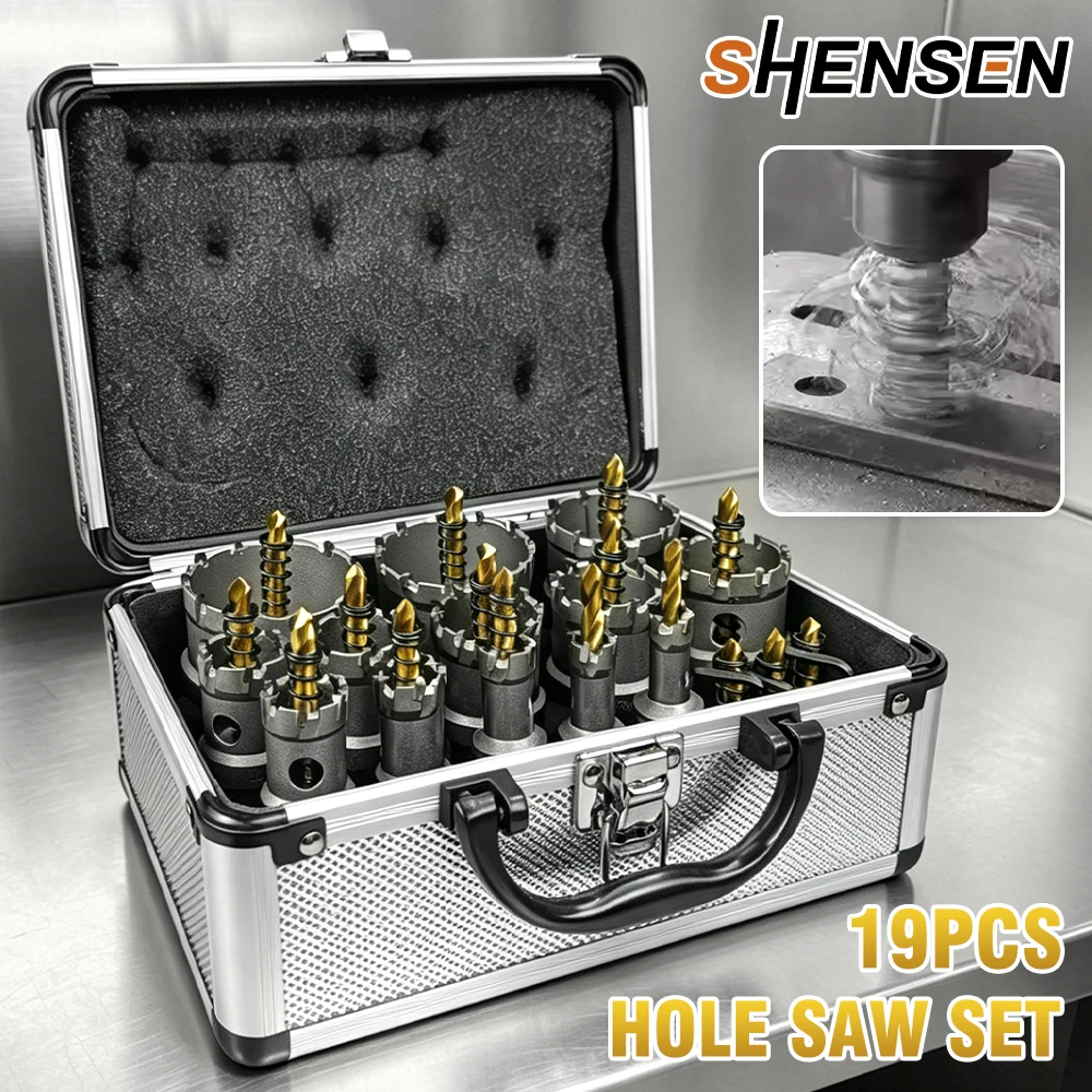 19PCS TCT Carbide Hole Saw Set 13-54mm Metal Drill Bits Set for Stainless Steel Drilling And Cutting
19PCS TCT Carbide Hole Saw Set 13-54mm Metal Drill Bits Set for Stainless Steel Drilling And Cutting