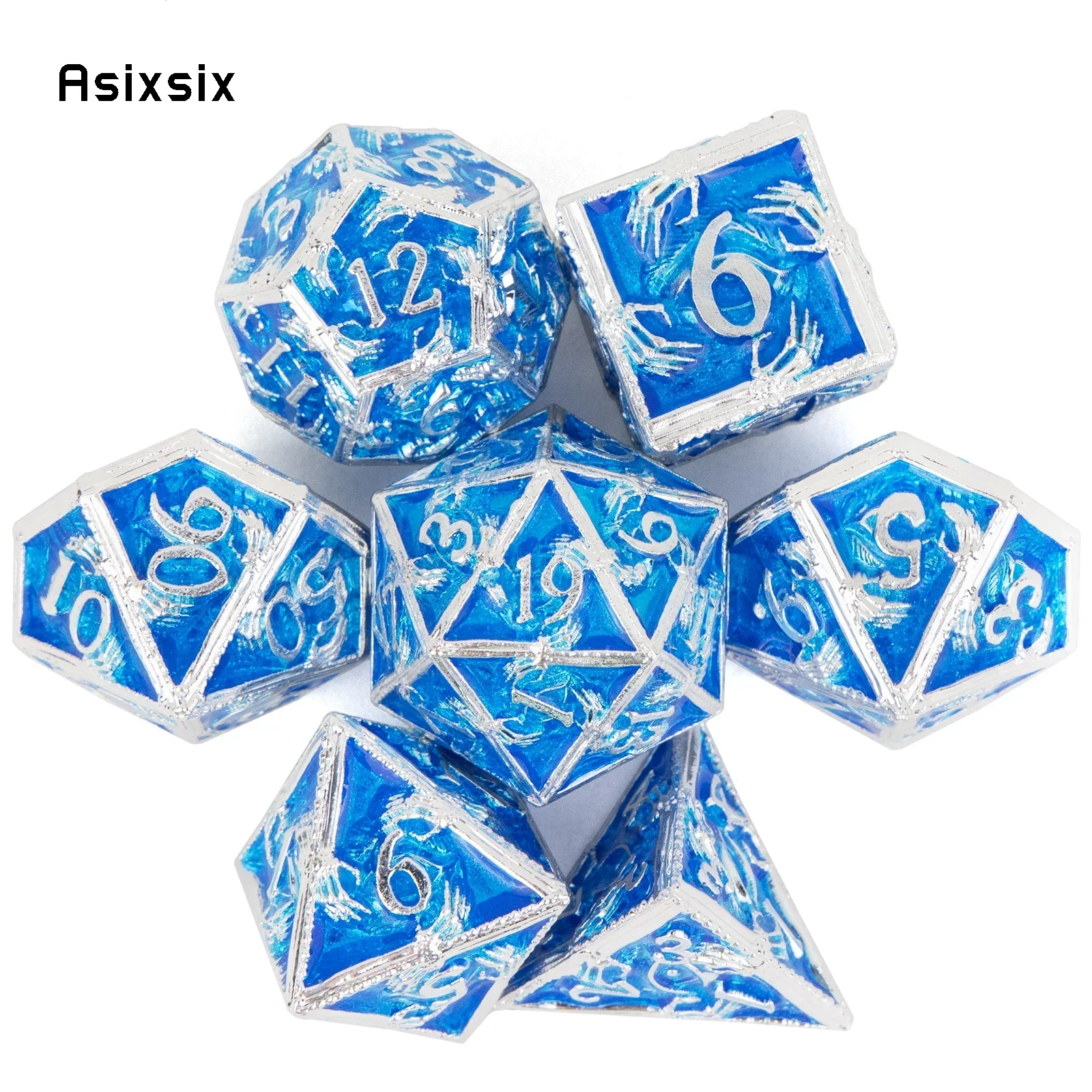 7 Pcs Silver Blue Hand Metal DicePerfect For Rpgs, Board Games, And Card Games.Dice For Games, Dnd Dice Set
7 Pcs Silver Blue Hand Metal DicePerfect For Rpgs, Board Games, And Card Games.Dice For Games, Dnd Dice Set