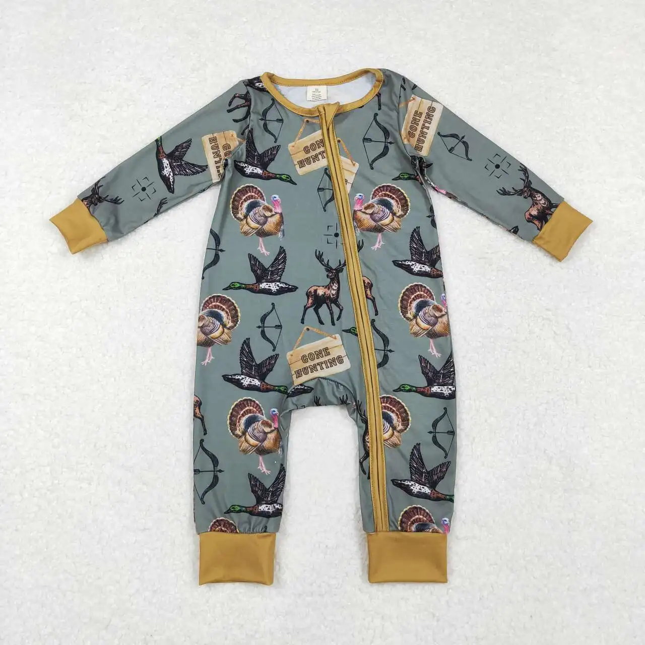NEW RTS baby boy hunting climbing clothes wholesale boutique bamboo brown striped zipper onesie
NEW RTS baby boy hunting climbing clothes wholesale boutique bamboo brown striped zipper onesie