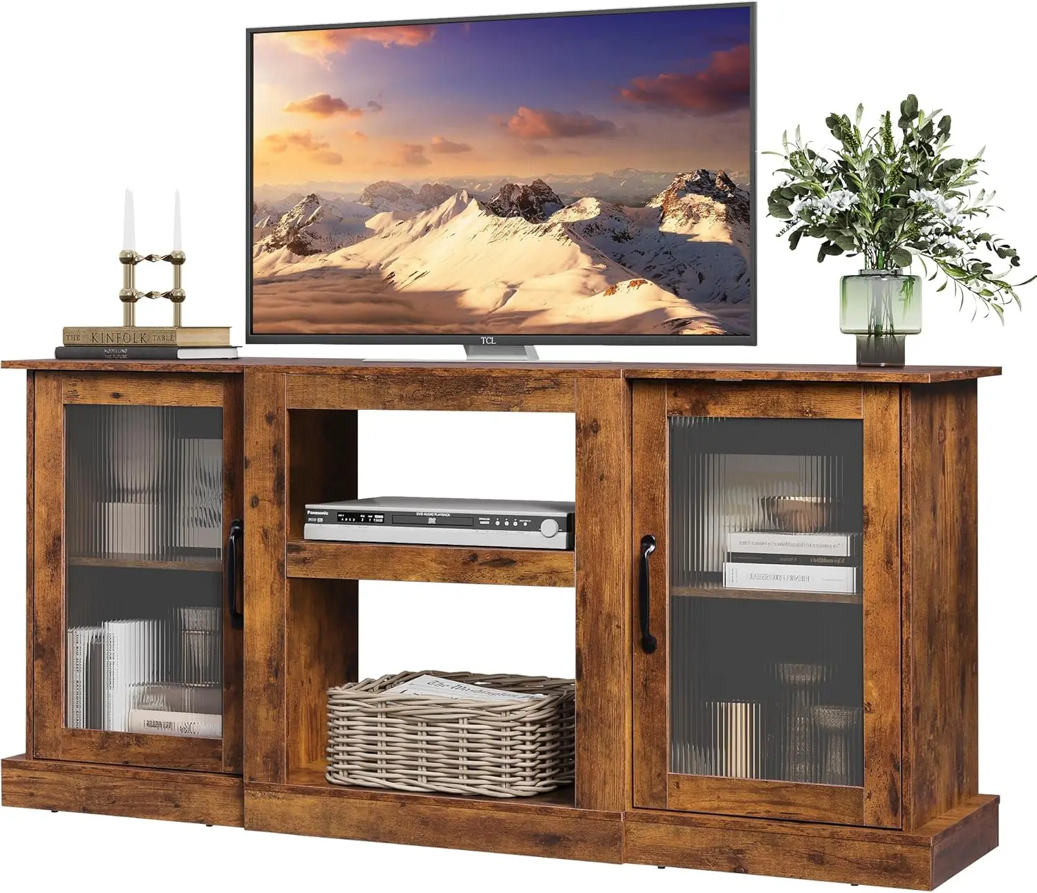 Retro TV Stand for 65 inch TV, TV Console Cabinet with Storage, Open Shelves Entertainment Center for Living Room and Bedroom
Retro TV Stand for 65 inch TV, TV Console Cabinet with Storage, Open Shelves Entertainment Center for Living Room and Bedroom