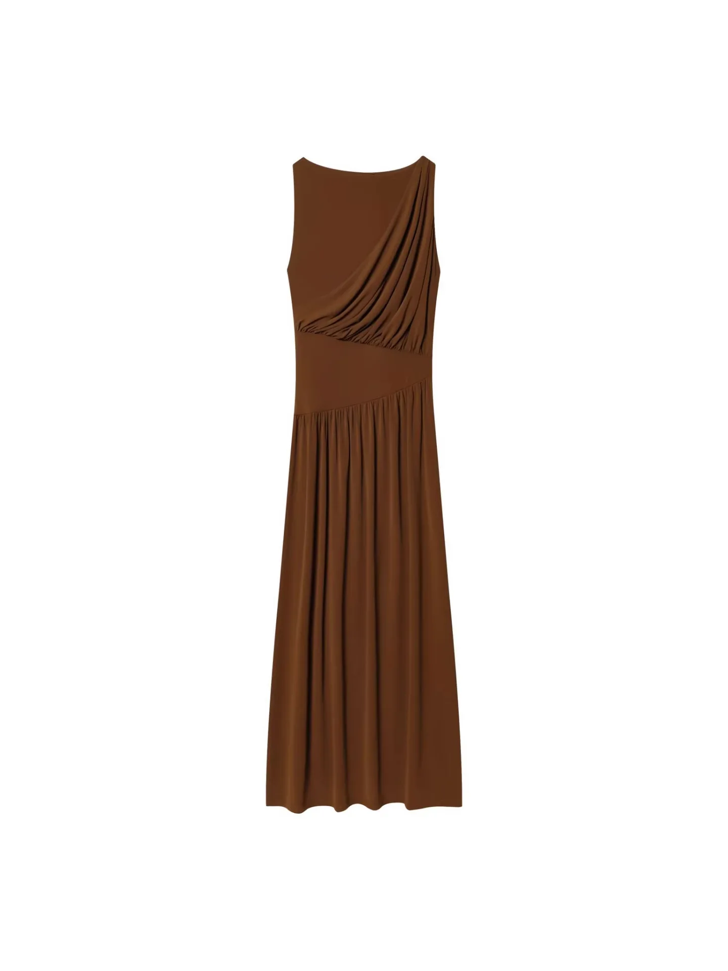 Withered New Women's Pleated Decorative Side Fashion Belt Round Neck Sleeveless Long Dress
Withered New Women's Pleated Decorative Side Fashion Belt Round Neck Sleeveless Long Dress