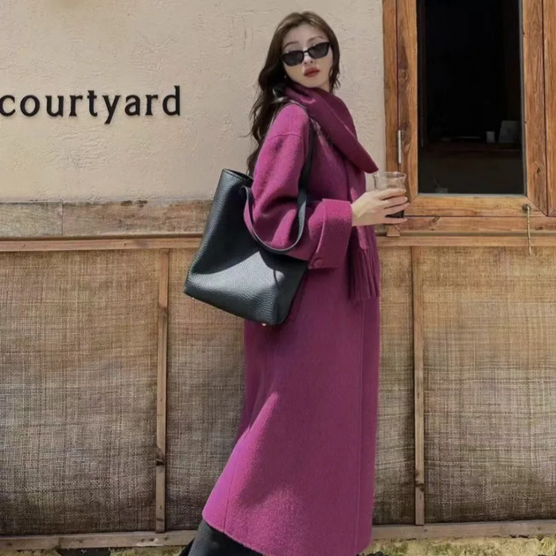 SuperAen Detachable Scarf Double-sided Cashmere Woolen Women's Long Coat Winter New Korean Style Loose Fashion Coats
SuperAen Detachable Scarf Double-sided Cashmere Woolen Women's Long Coat Winter New Korean Style Loose Fashion Coats