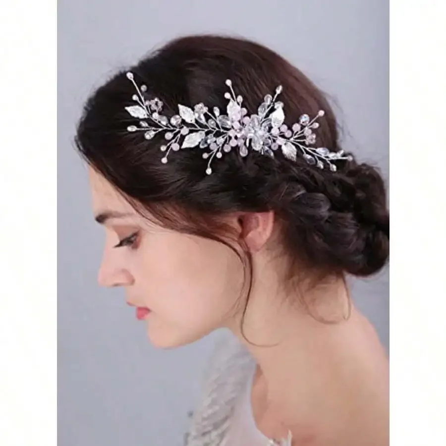 Handmade Leaf Wedding Hair Comb With Rhinestones Beads Crystal For Bride
Handmade Leaf Wedding Hair Comb With Rhinestones Beads Crystal For Bride