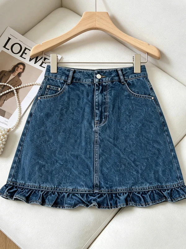 Summer New plus Size Women's Korean Style High Waist Slimming Hip Covering A-Line Denim Skirt Short Skirt Female
Summer New plus Size Women's Korean Style High Waist Slimming Hip Covering A-Line Denim Skirt Short Skirt Female