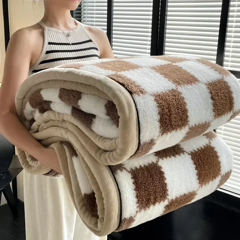 Winter Thick A Grade Plaid Coral Fleece Soft Warm Thick Bed Blankets Plush Sofa Blanket Bedding Sheet Home Office Supplies
Winter Thick A Grade Plaid Coral Fleece Soft Warm Thick Bed Blankets Plush Sofa Blanket Bedding Sheet Home Office Supplies
