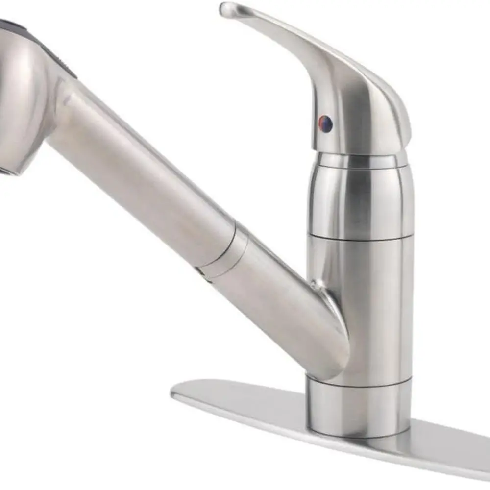 Выдвижной кухонный смеситель с одной ручкой из нержавеющей стали, водоэффективная модель
Выдвижной кухонный смеситель с одной ручкой из нержавеющей стали, водоэффективная модель
