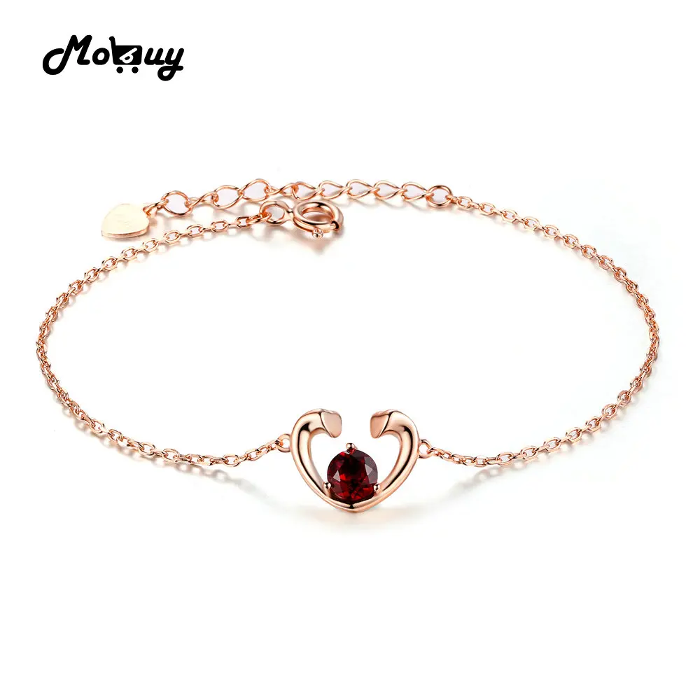 MoBuy MBHI012 Cute Heart Natural Gemstone Garnet Fine Bracelets $ Bangles 925 Sterling-Silver-Jewelry Rose Gold Plated For Women
MoBuy MBHI012 Cute Heart Natural Gemstone Garnet Fine Bracelets $ Bangles 925 Sterling-Silver-Jewelry Rose Gold Plated For Women