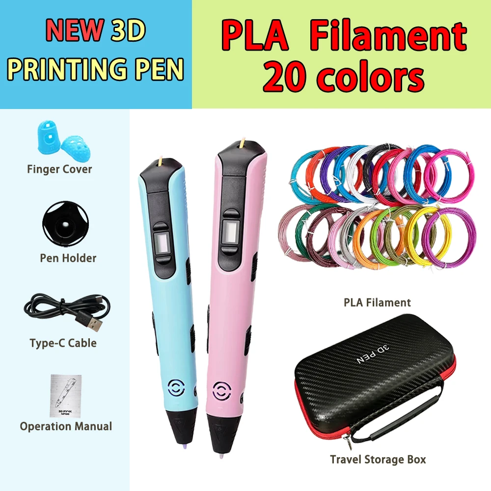 Модернизированная ручка для 3D-печати для детей, 3D ручка, ручки для рисования своими руками, детские подарки на день рождения, Рождество, дорожный футляр с нитью Type-C PLA
Модернизированная ручка для 3D-печати для детей, 3D ручка, ручки для рисования своими руками, детские подарки на день рождения, Рождество, дорожный футляр с нитью Type-C PLA