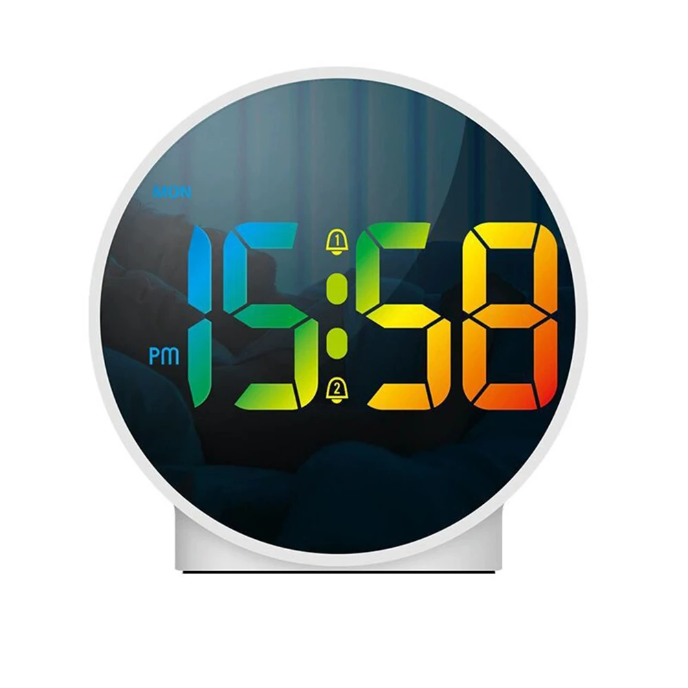Eye Catching Digital Alarm Clock with Colorful LED Display Two Alarm Functions USB and Battery Powered for Convenience
Eye Catching Digital Alarm Clock with Colorful LED Display Two Alarm Functions USB and Battery Powered for Convenience
