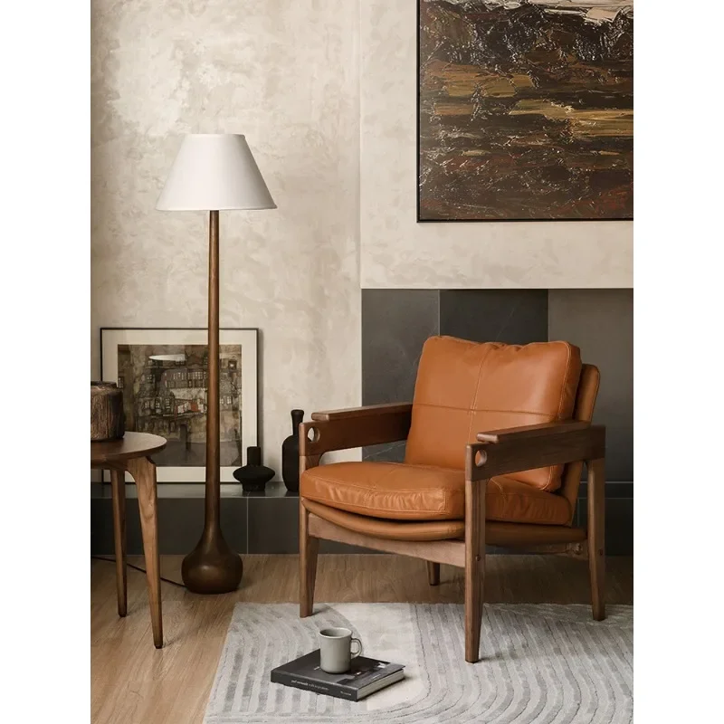Single sofa Leisure Reading Solid wood leather retro Wabi-sabi
Single sofa Leisure Reading Solid wood leather retro Wabi-sabi