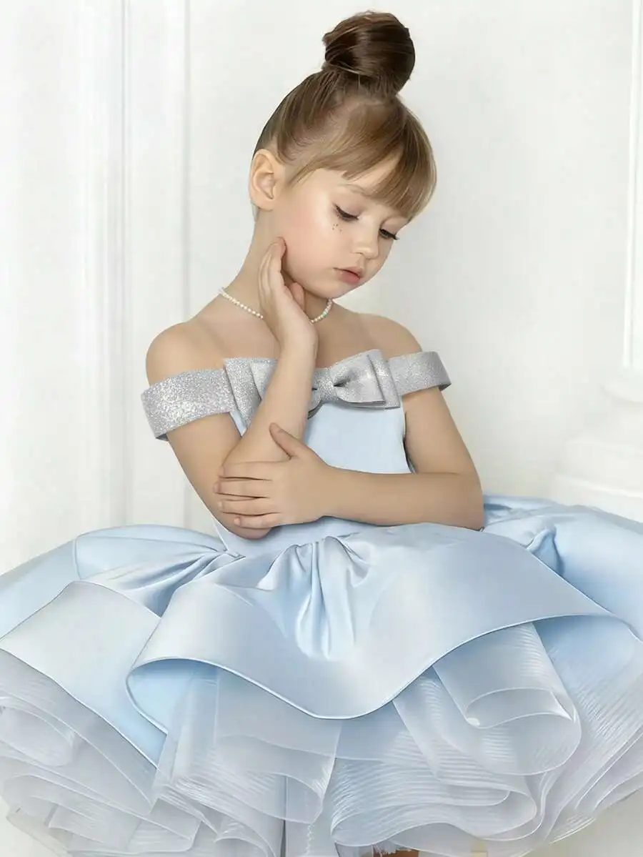 Elegant Sky Blue Off Shoulder Evening Dress With Bow Detail
Elegant Sky Blue Off Shoulder Evening Dress With Bow Detail