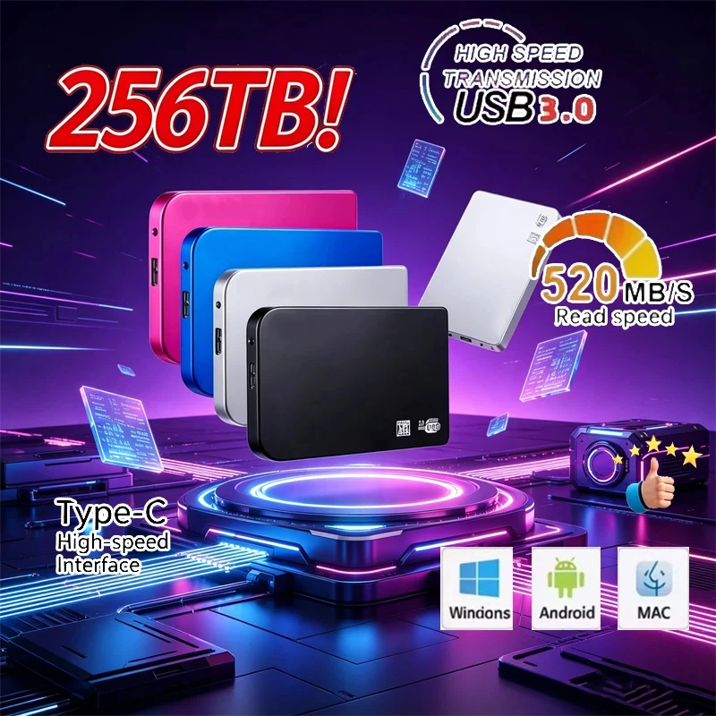 High-speed SSD 256TB USB 3.0 Enclosure Mobile Hard Drive Cases for SSD External Storage HDD Box With Cable ABS
High-speed SSD 256TB USB 3.0 Enclosure Mobile Hard Drive Cases for SSD External Storage HDD Box With Cable ABS