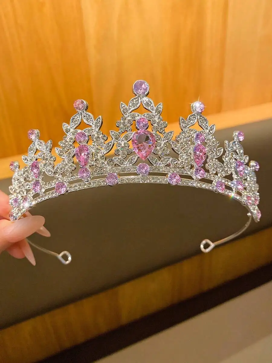 Sparkling Silver-Tone Tiara With Pink And Clear Crystals For Birthday, Pageant, Or Celebration Hair Ornament
Sparkling Silver-Tone Tiara With Pink And Clear Crystals For Birthday, Pageant, Or Celebration Hair Ornament