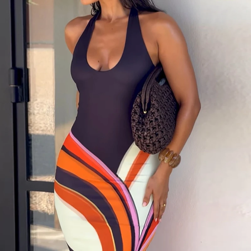 Casual Halter Hollow Out Sleeveless Party Dress 2026 Summer Fashion Women Long Dress Printed Patchwork High Waist Wrap Hip Dress
Casual Halter Hollow Out Sleeveless Party Dress 2026 Summer Fashion Women Long Dress Printed Patchwork High Waist Wrap Hip Dress