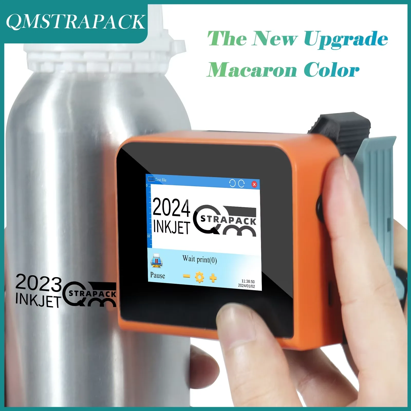 12.7mm Macaron Mini Handheld Inkjet Printer for QR Barcode Batch Date Number Logo Expiry Date Coding Machine 25 Languages
12.7mm Macaron Mini Handheld Inkjet Printer for QR Barcode Batch Date Number Logo Expiry Date Coding Machine 25 Languages