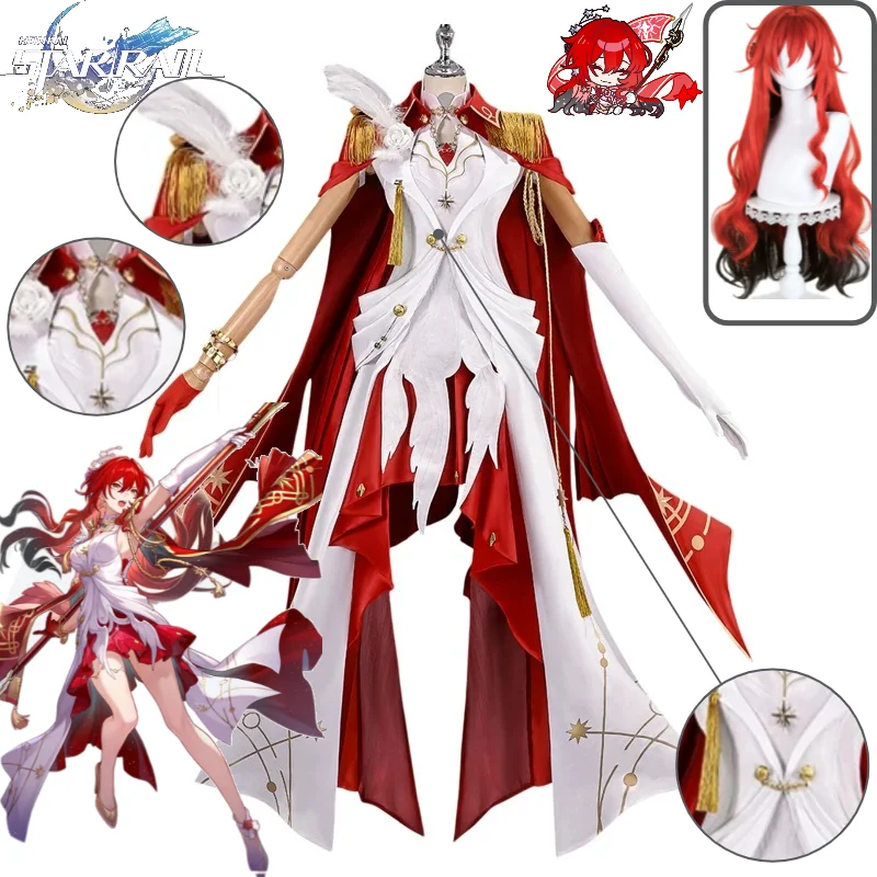 Honkai: Star Rail SP Himeko Departure Cosplay Full Set Navigator Military Style White Red Gold High-slit Dress Wig for Women
Honkai: Star Rail SP Himeko Departure Cosplay Full Set Navigator Military Style White Red Gold High-slit Dress Wig for Women