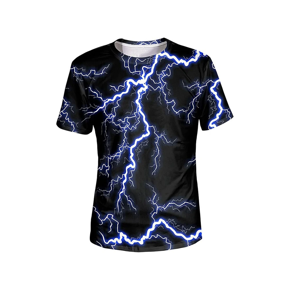 Blue Lightning Pattern T-shirt - Unique Lightning Design, Full of Personality, Suitable for Multiple Matching Styles!
Blue Lightning Pattern T-shirt - Unique Lightning Design, Full of Personality, Suitable for Multiple Matching Styles!