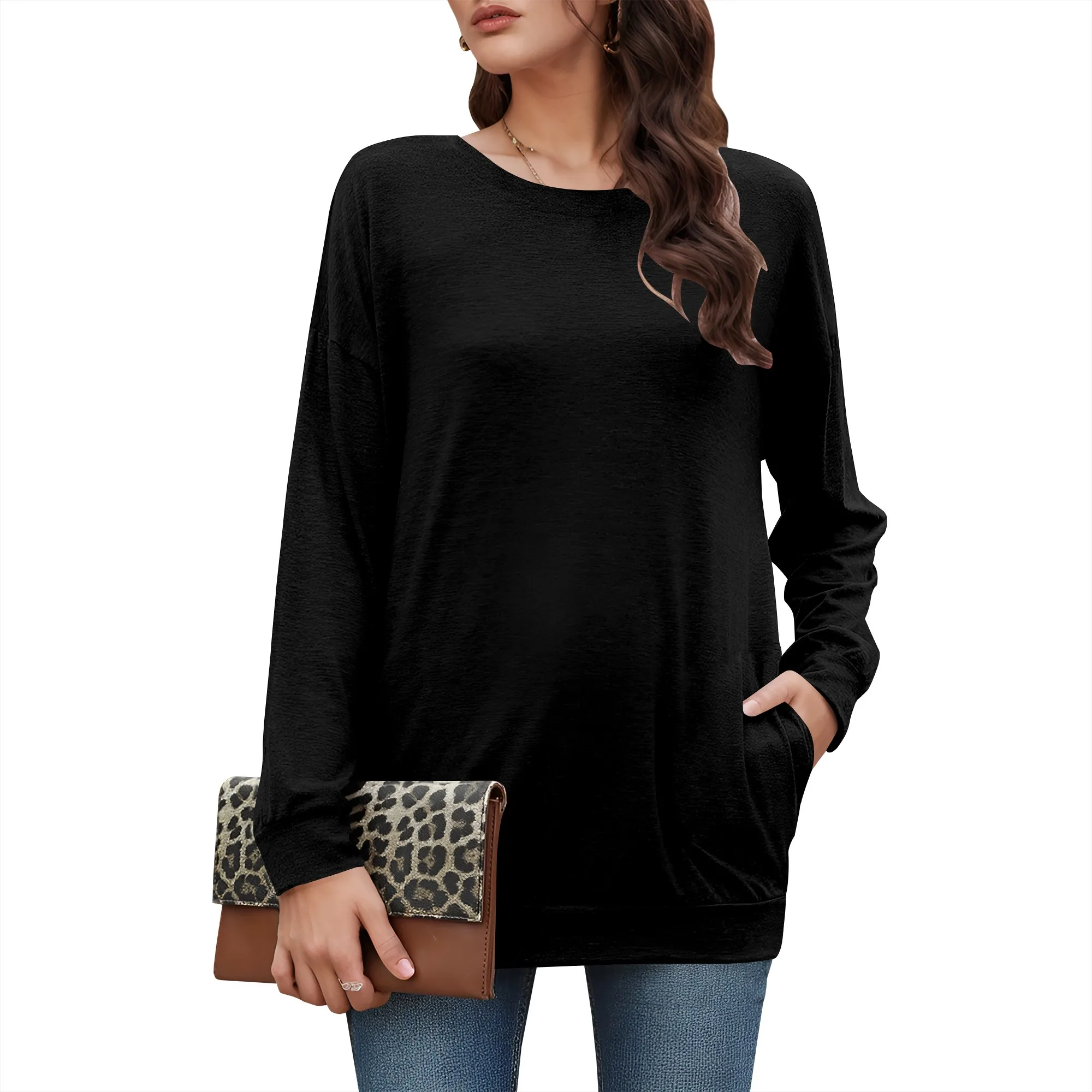 Women's Loose Fit Raglan Long Sleeve Shirts Round Neck Tunic Tops Curved Hem Long T Shirt
Women's Loose Fit Raglan Long Sleeve Shirts Round Neck Tunic Tops Curved Hem Long T Shirt