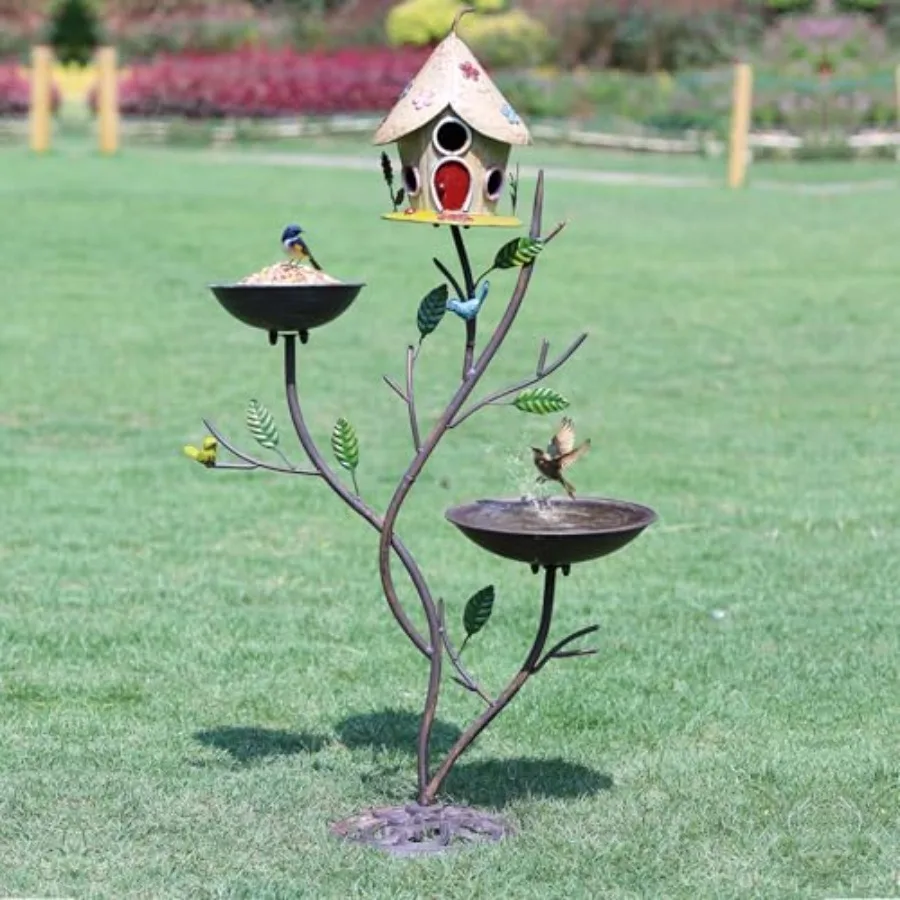 39" H Cast Iron Pedestal Bird Bath, Bird Baths for Outdoors with Metal Bird House Bird Feeder 3-in-1, Garden Yard Lawn Decor
39" H Cast Iron Pedestal Bird Bath, Bird Baths for Outdoors with Metal Bird House Bird Feeder 3-in-1, Garden Yard Lawn Decor