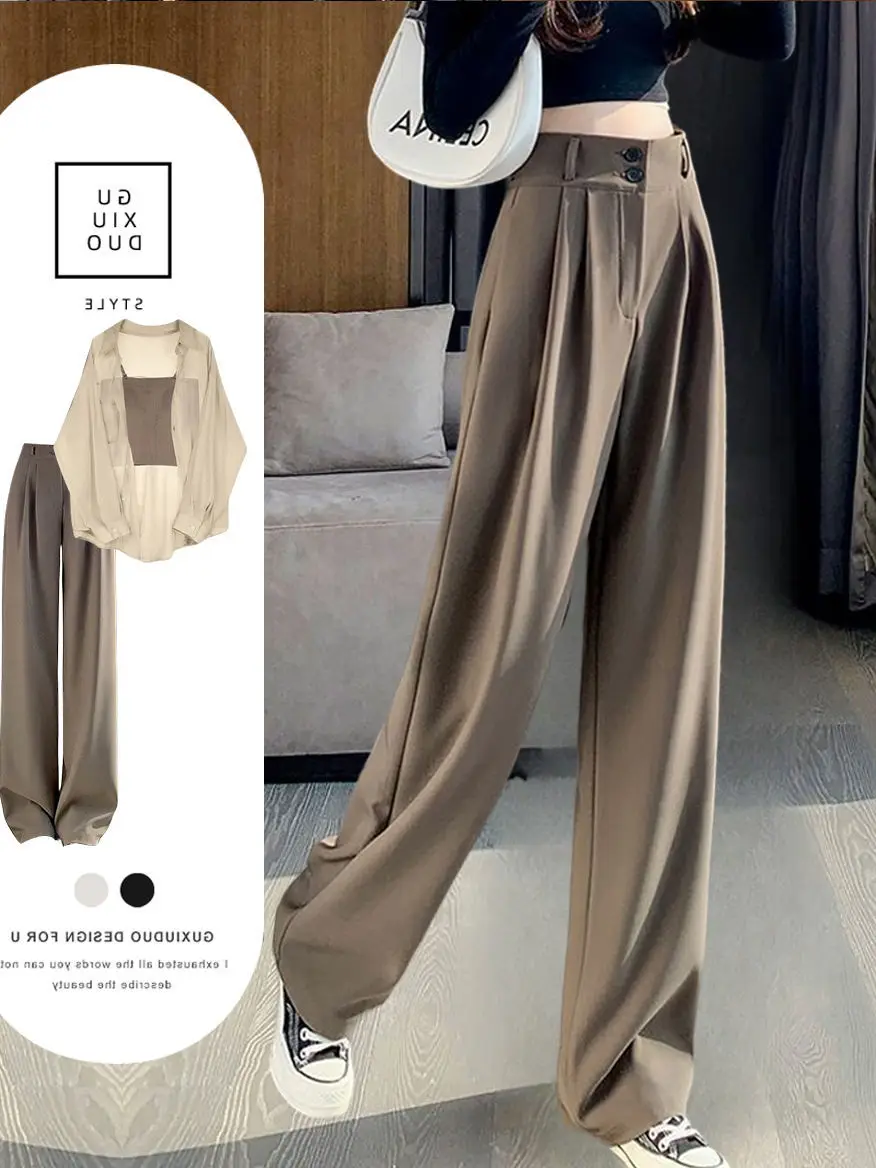 High Waist Draped Straight Leg Wide Leg Pants Women's Floor Length Trousers Japanese Style Pear Shape Body Slim Fit Ladies
High Waist Draped Straight Leg Wide Leg Pants Women's Floor Length Trousers Japanese Style Pear Shape Body Slim Fit Ladies