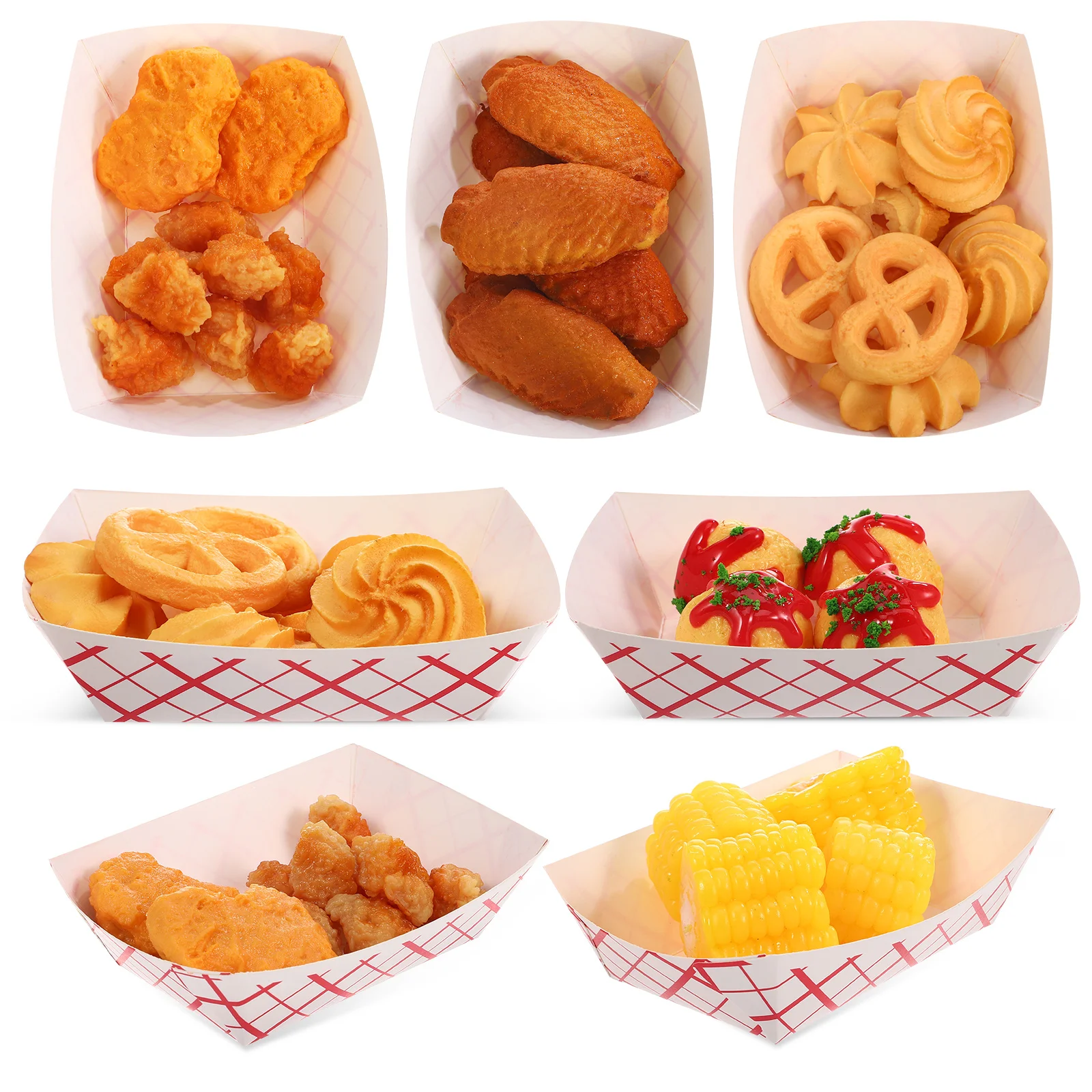 200pcs Red Grid Food Trays 115x76x40MM Disposable Hot Dog Trays Paper Food Boat Snack Boxes Appetizer Plates Charcuterie Plates
200pcs Red Grid Food Trays 115x76x40MM Disposable Hot Dog Trays Paper Food Boat Snack Boxes Appetizer Plates Charcuterie Plates